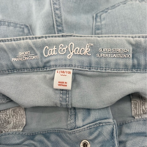Cat & Jack Super Stretch Cut Off Jean Shorts Size Large (10/12) Girl's - Picture 2 of 5